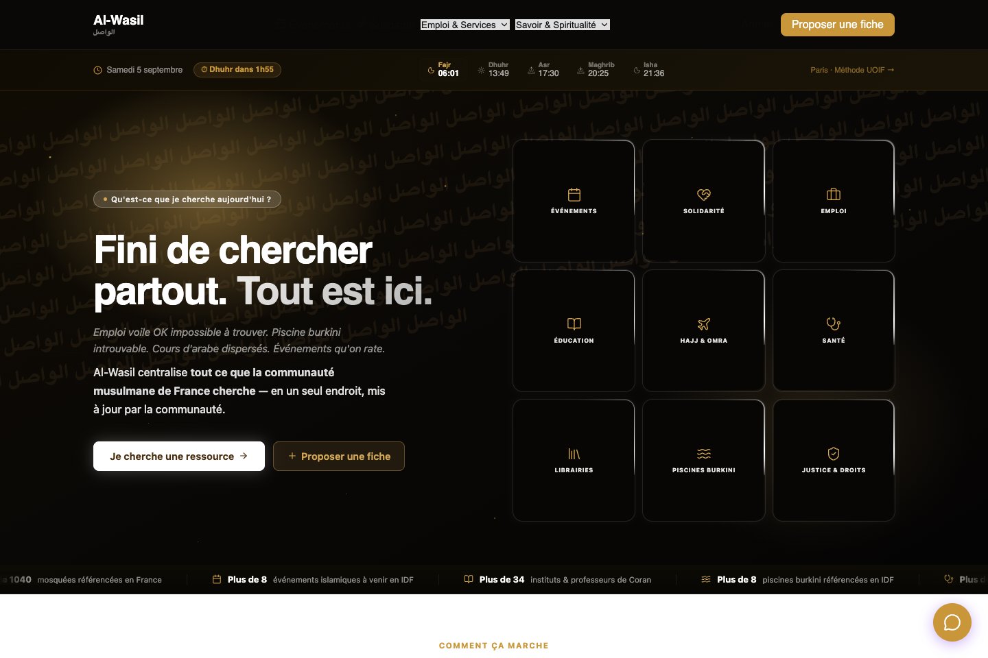 Capture du site Al-Wasil
