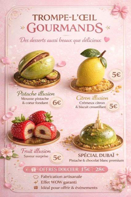 Flyer Trompe-l’œil gourmands — Pâtisserie