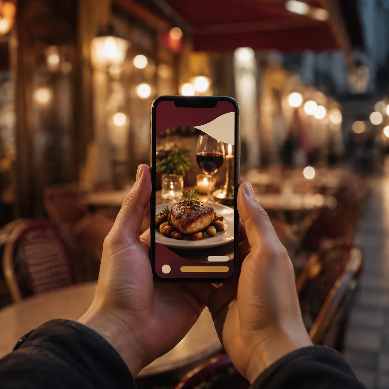 Découverte d’un restaurant sur un téléphone